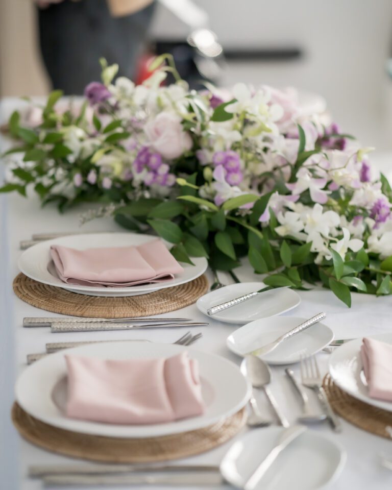 A table decorated for a wedding